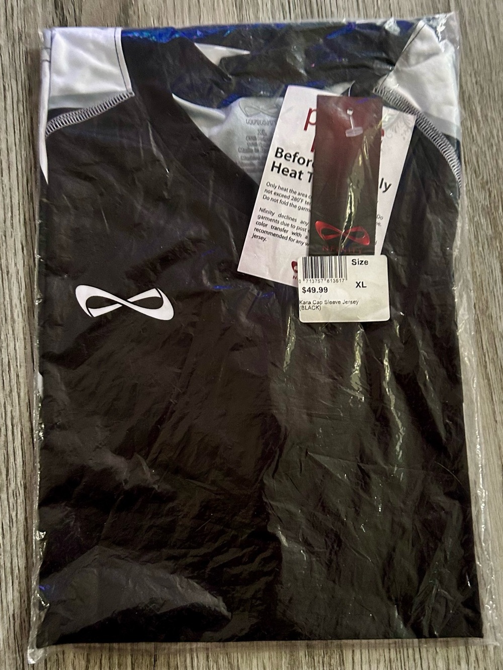 NFINITY Black Short Sleeve Team Jersey with White Accents
